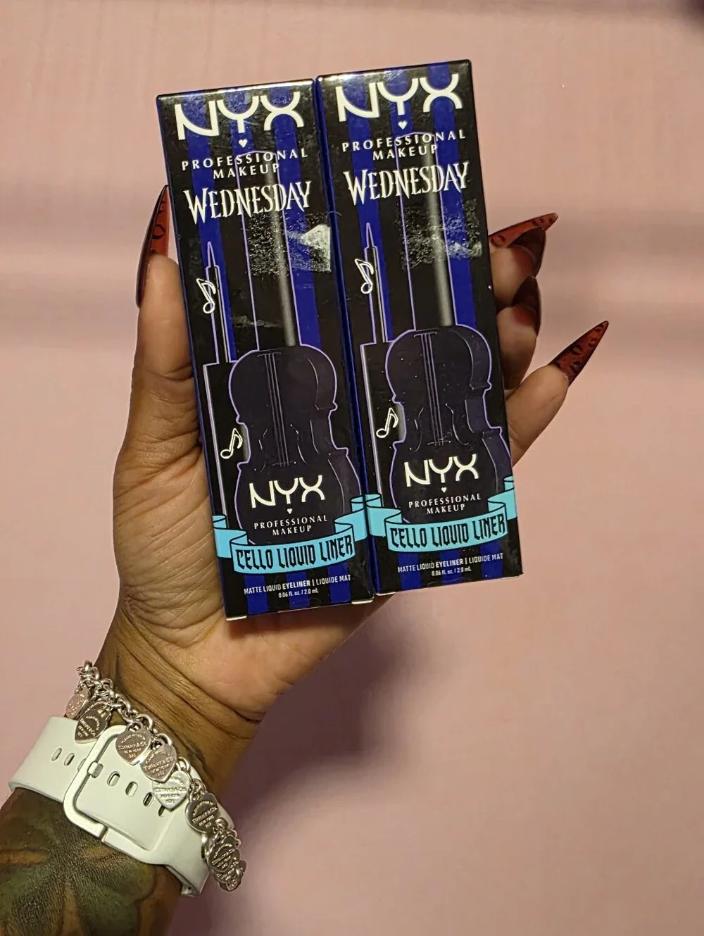 NIB NYX x Wednesday Cello Liquid Liner Matte Purple Eyeliner Limited Edition Set